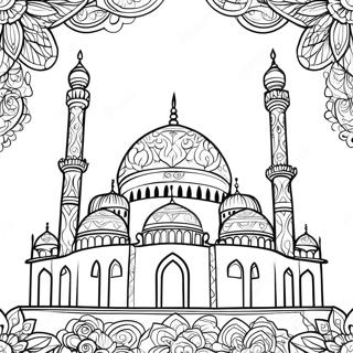 Islamic Mosque Coloring Page 2530-2019