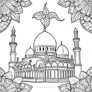 Islamic Mosque Coloring Page 2530-2020