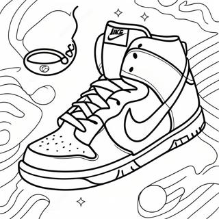 Colorful Nike Dunks Sneakers Coloring Page 25353-20033