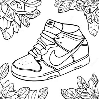 Colorful Nike Dunks Sneakers Coloring Page 25353-20035