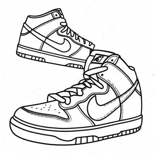 Colorful Nike Dunks Sneakers Coloring Page 25353-20036