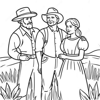 Pioneer Family In The Prairie Coloring Page 25393-20078