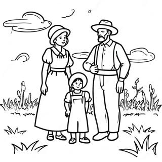 Pioneer Family In The Prairie Coloring Page 25393-20079