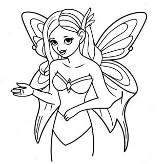 Gothic Fairy Mythical Creature For Adults Coloring Pages