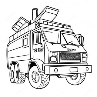 Polizei Swat-Truck Im Einsatz Ausmalbild 25613-20233