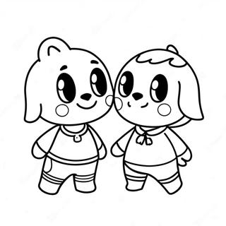 Niedliche Charaktere Aus Animal Crossing Ausmalbild 2561-2048