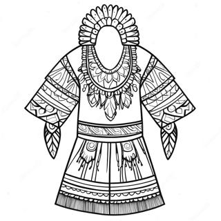 Traditional Indigenous Clothing Coloring Page 25623-20253