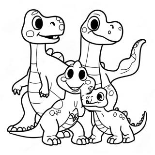 Friendly Dinosaur Family Coloring Page 25653-20261