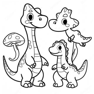 Freundliche Dinosaurierfamilie Ausmalbild 25653-20263