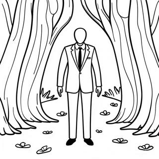 Slender Man In The Dark Forest Coloring Page 25663-20274