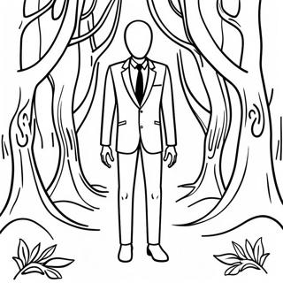 Slender Man In The Dark Forest Coloring Page 25663-20275