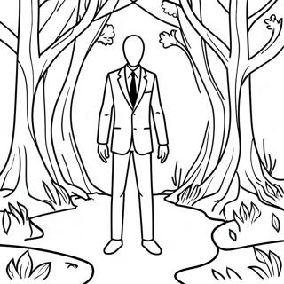 Slender Man In The Dark Forest Coloring Page 25663-20276