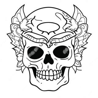 Punk Goth Skull Coloring Page 25792-20383