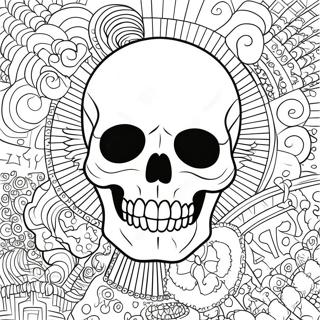 Punk Goth Skull Coloring Page 25792-20384