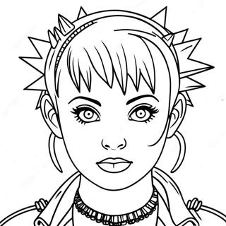 Punk Goth Girl With Spiked Hair Coloring Page 25793-20379