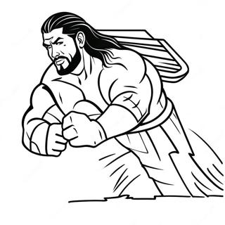 Roman Reigns In Action Coloring Page 25833-20409