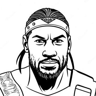 Roman Reigns In Action Coloring Page 25833-20412