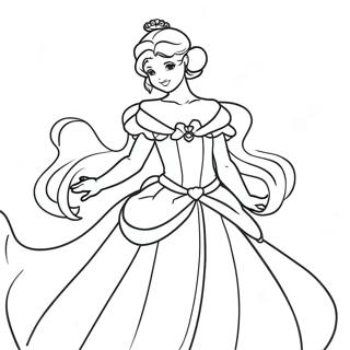 Elegant Princess Serenity In Gown Coloring Page 25893-20465