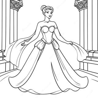 Elegant Princess Serenity In Gown Coloring Page 25893-20468