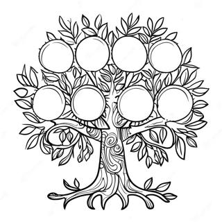 Colorful Family Tree With Leaves Coloring Page 25903-20476