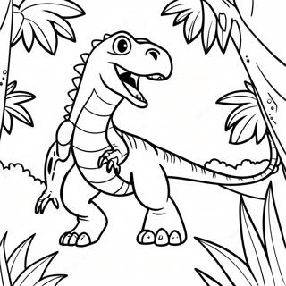 Indoraptor Sneaking Through Jungle Coloring Page 25923-20482