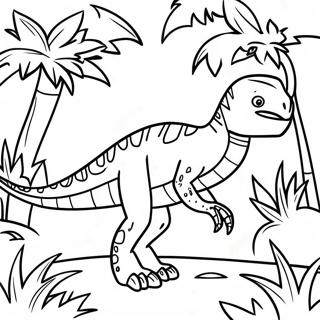 Indoraptor Sneaking Through Jungle Coloring Page 25923-20483