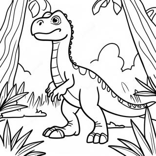 Indoraptor Sneaking Through Jungle Coloring Page 25923-20484