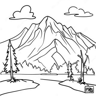 Realistic Mountain Coloring Pages