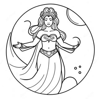 Moon Goddess Coloring Page 25952-20516