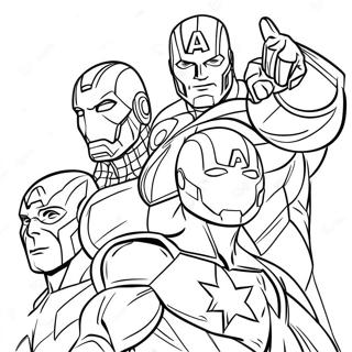 簡単なアベンジャーズ 塗り絵ページ