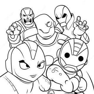 Cute Avengers Team Coloring Page 25973-20537