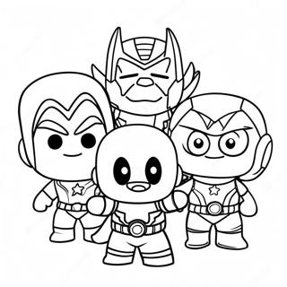 Cute Avengers Team Coloring Page 25973-20538