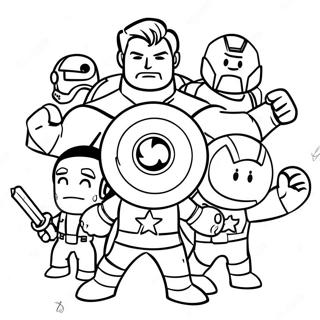 Cute Avengers Team Coloring Page 25973-20539