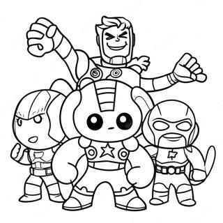 Cute Avengers Team Coloring Page 25973-20540