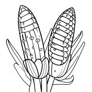 Rainbow Corn Coloring Page 25992-20524