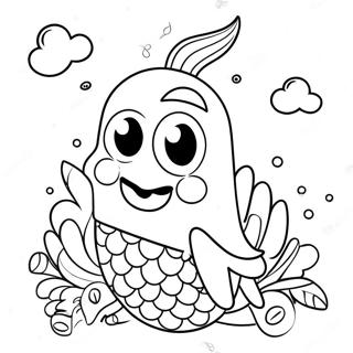 Cute Rainbow Corn With Sparkling Eyes Coloring Page 25993-20527