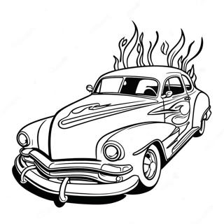 Chicano Lowrider With Flames Coloring Page 26013-20568