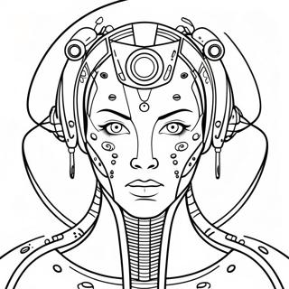 Futuristic Cyborg With Laser Eyes Coloring Page 26073-20593