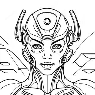 Futuristic Cyborg With Laser Eyes Coloring Page 26073-20595