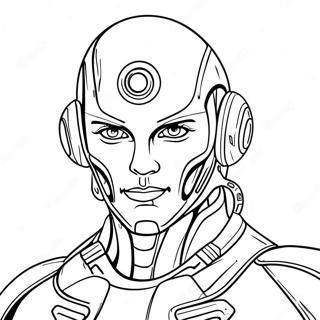 Futuristic Cyborg With Laser Eyes Coloring Page 26073-20596