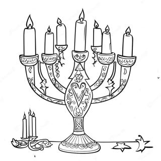 Pagini De Colorat Cu Menorah De Hanukkah 260-206