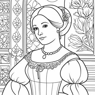 Elegant Renaissance Lady Coloring Page 26195-20700