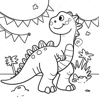 Dinosaur Birthday Coloring Pages