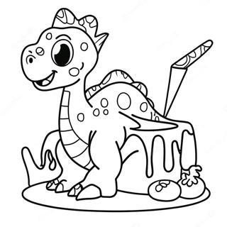 Dinosaur Birthday Coloring Pages