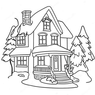 Christmas House Coloring Pages