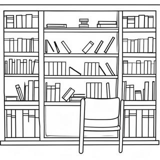 Colorful Bookshelf Coloring Page 26275-20774