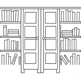 Colorful Bookshelf Coloring Page 26275-20775