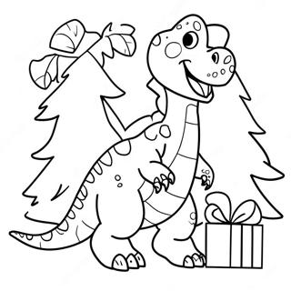 Dinosaur Christmas Coloring Pages