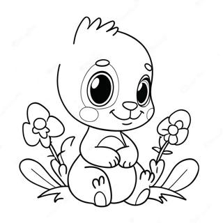 Cute Bonnie With Flowers Coloring Page 26325-20805