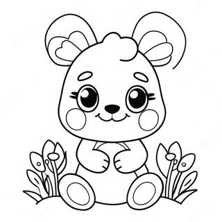 Cute Bonnie With Flowers Coloring Page 26325-20806